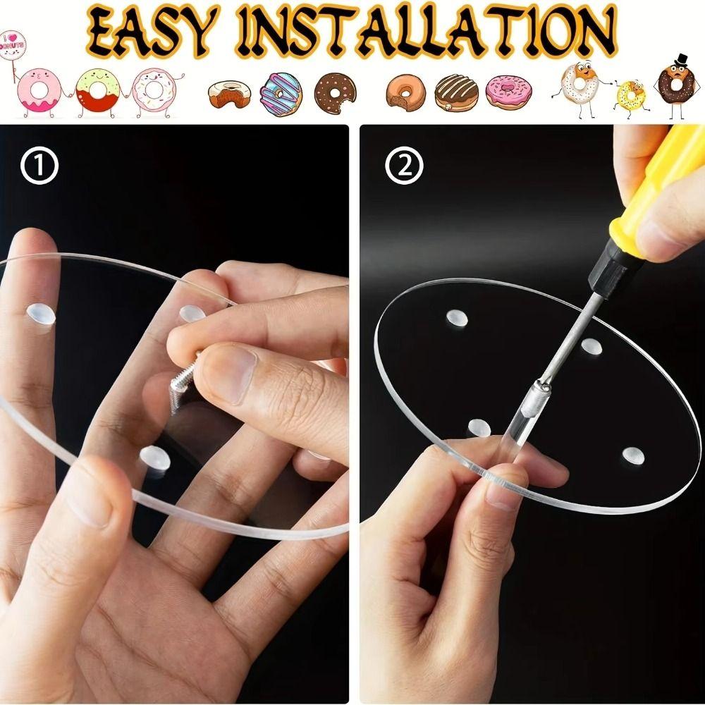 5Pcs Clear Donut Stands Wedding Table Decoration Dessert Display Stand Doughnut Holder Table