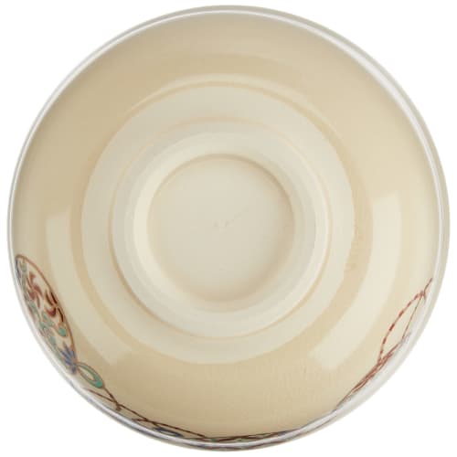 Miyachi Eikou Matcha Bowl, White, Size: Diameter 12.4cm x Height 7.8cm, Ninsei Kujudama, Paper Boxed