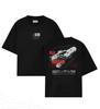 Plk Grand Garcon Rapper Grafik T-Shirt Französischer Hiphop Vorder- und Rückseite Druck Kurzarm T-Shirt Vintage Schwarz Locker Streetwear Oberteile