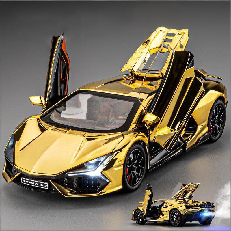 Spray 1:24 Lamborghini Revuelto Countach LP500S Supercar Alloy Metal Diecast Model Car High Simulation Home Trendy Ornaments Toy