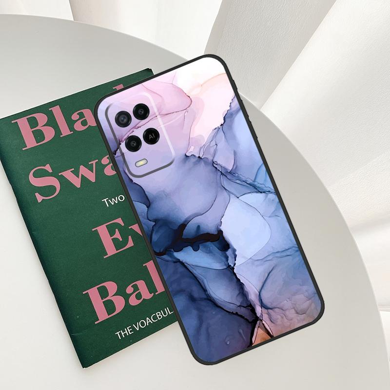 Beachy Pastel Abstract Painting Case For Oppo A96 A76 A16 A15 A17 A52 A72 A54S A57S A58 A78 A98 A57 A77 A54 A74 A94 Cover
