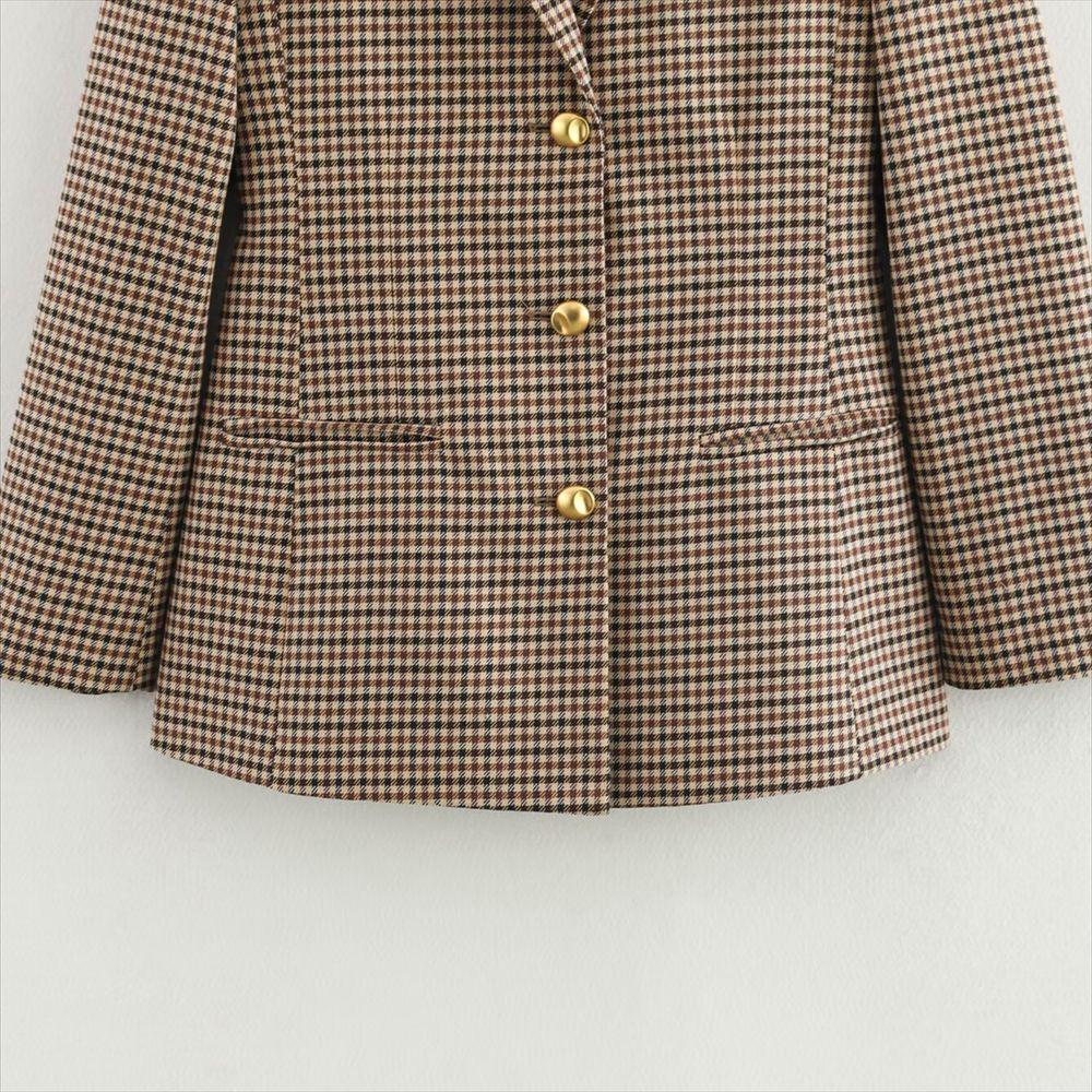 Spring 2025 Women's Houndstooth Belted Slim Fit Suit