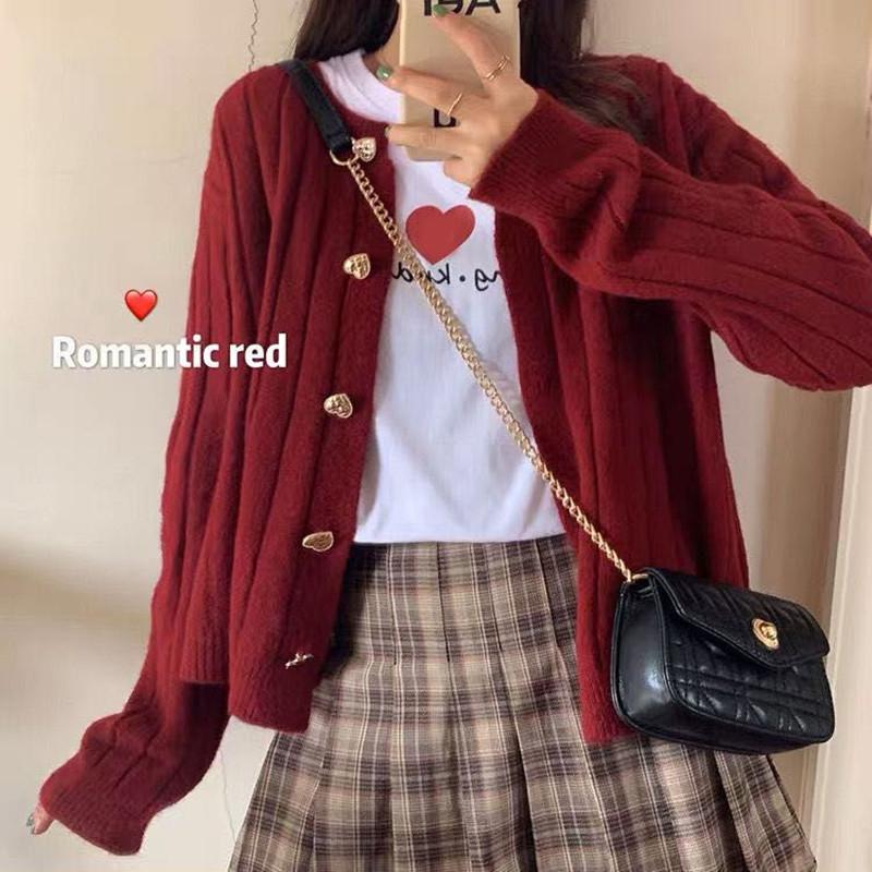 Autumn Winter Fashion Knitted Cardigan Women Short Sweater Loose Casual Solid Color Thin Long Sleevepit Striped Sweaters Jackets O Neck Short Coats