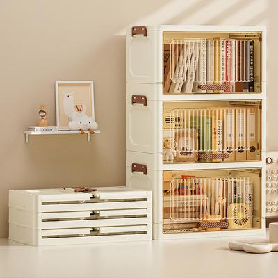 Multifunktionale Kunststoff-Aufbewahrungsbox Flip-Top-Stil Organizer Schrank für Wohnzimmer Küche Badezimmer Kleideraufbewahrungsbox