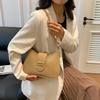 Vintage Leather Totes Bags with Gold Buckle Detail Adjustable Strap Chic Handbag Purse Shoulder Bags for Women Work Underarm Bag