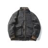 Mens Winter Double-sided Stand Collar Thick Warm Japanese Style Workwear Cotton Coat