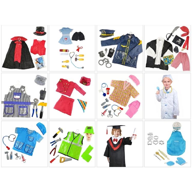 Construction Worker Costume Pretend Role Play Dress Up Toy Builder Career Outfit