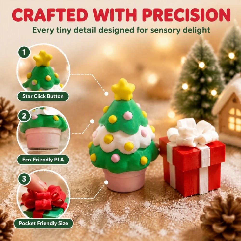 Mini Fidget Clicker Toy 3D Printed Stress Relief Toy Sensory Toy Push Click Fidget Toy  Christmas