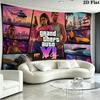 GTA Game Wall Tapestry Aesthetic Wall Hanging Printed Fabric Blanket Decorative Tapestries for Bedroom Living Room Home Decor