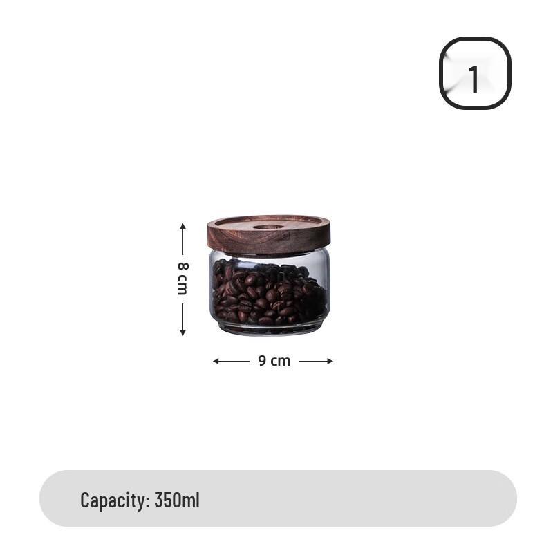 Aiqiyi Xuan DH Glass Storage Jar with Acacia Wood Lid 350ml