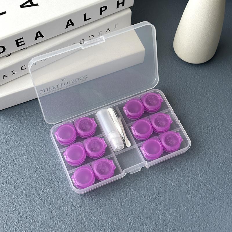 6 Pairs Contact Lens Case Eye Contact Lens Box Women Travel Contact Lenses Case Soak Container Lenses Box for Beauty Pupil