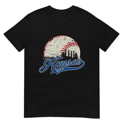 Vintage Kansas City Skyline Gameday Retro Baseball T-Shirt