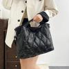 Soft Handle Puffer Rhombus Shoulder Bag Wear Resistant Quilted Patterned Tote Bag  Daily Use
