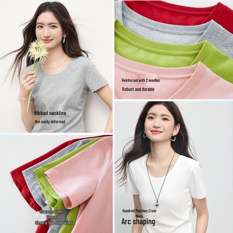 Sllsky Women's Slim Fit Short Sleeve T-Shirt