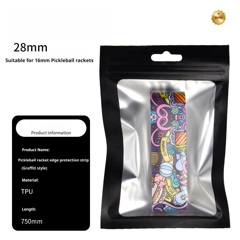 Pickleball Paddle Edge Protection Strip Graffiti Cool Pattern Edge Tape Paddle Frame Protector Anti-Chip Edge Protective Strip