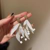 Sea Blue Cluster Silver Needle Flower Earrings: Summer Vacation Luxury