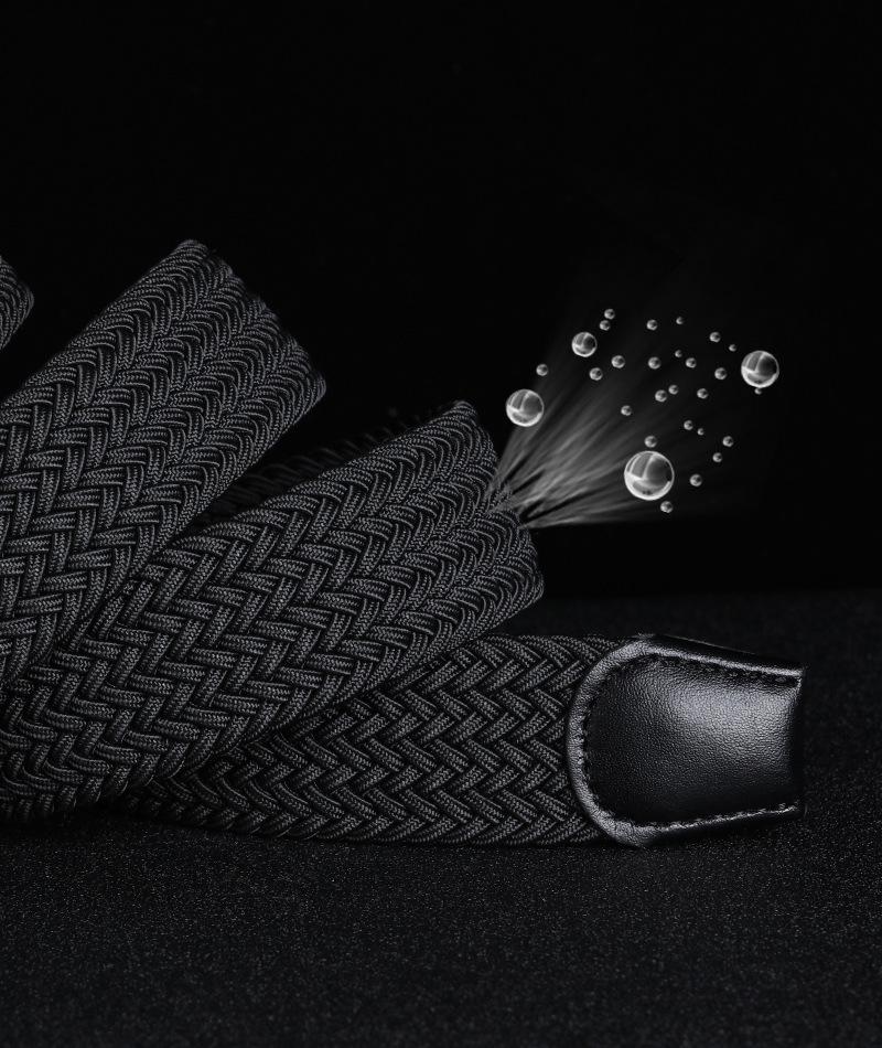 Trendy Youth Elastic Woven Canvas Belt with Pin Buckle for Golf & Military Training