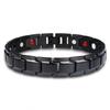 Mens Titanium Steel Geometric Bracelet With Magnetic Clasp Original Design Black Gold Tone FCM001