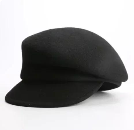 

New Peaked Cap Banquet Cloche Top Hat Wholesale 2025 Party 100% Pure Wool Custom Autumn and Winter Beret Designer Wedding Ladies adjustable чорний