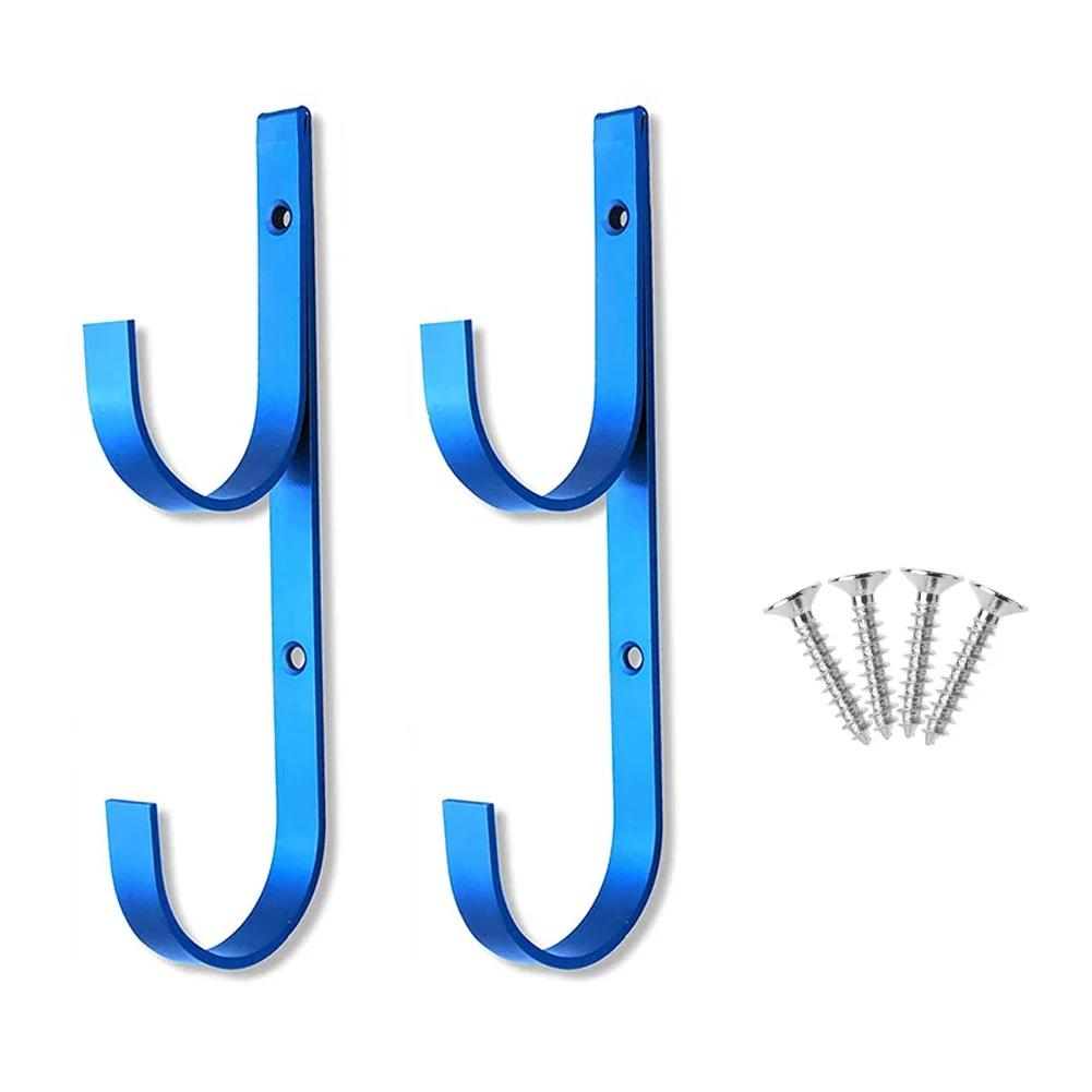 2 Pack Aluminum Alloy Multipurpose Organizer Swimming Pool Hanger Pool Pole Hanger Hooks Pool Equipment Accessories
