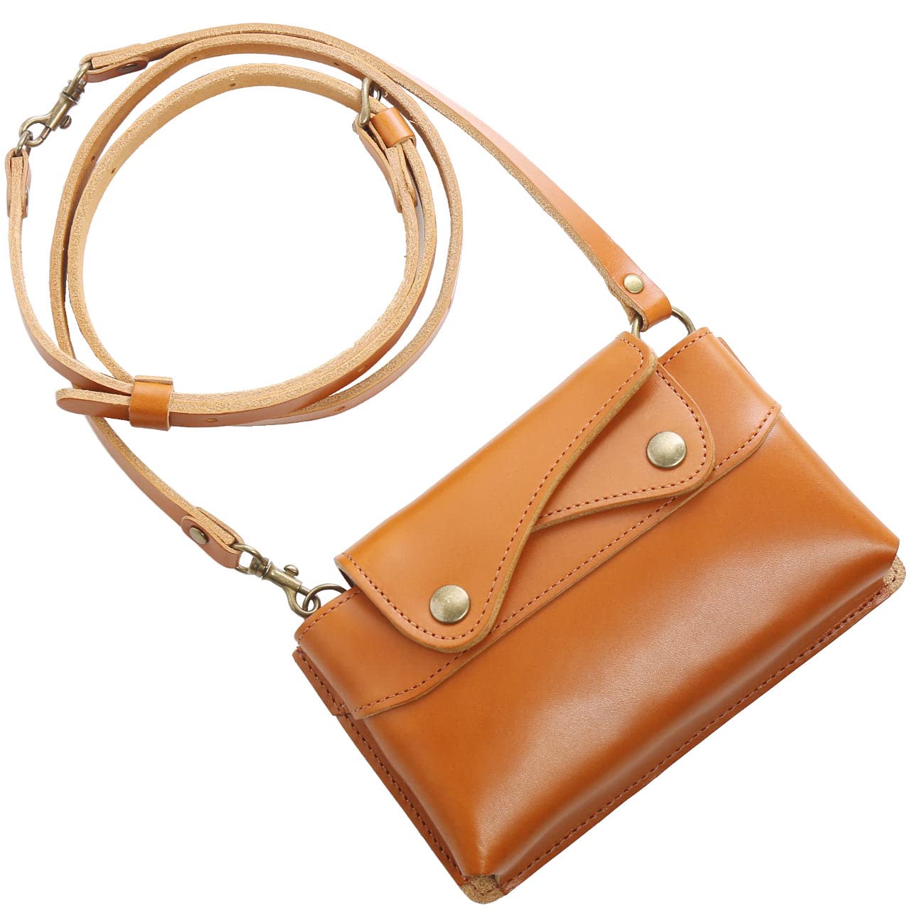

Чохол для смартфона Pochette Ladies Leather Tochigi Dubled Camel [HALEINE] Leather верблюд