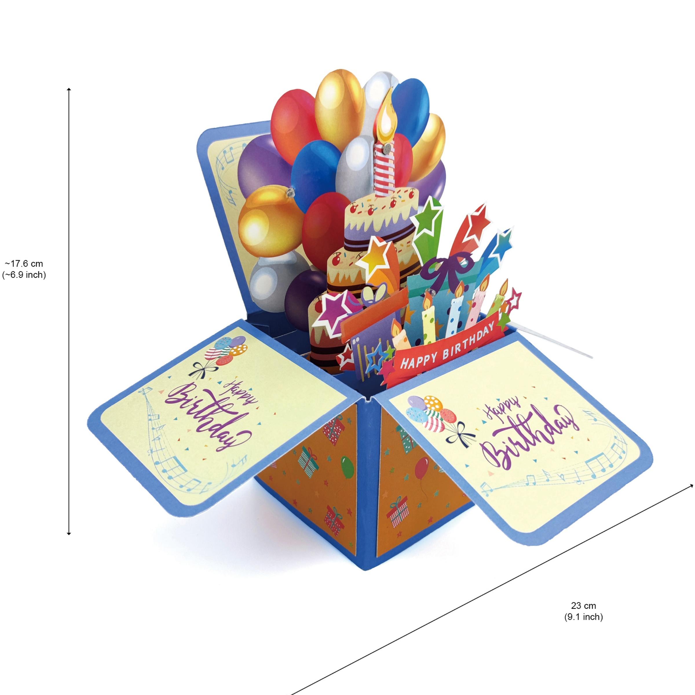 

3D Открытка-поп-ап с музыкой на день рождения, со светом и свечами, креативная музыкальная открытка-коробочка, карточка для сообщения, сюрприз, подарок на день рождения