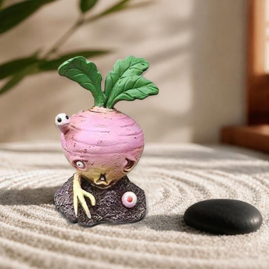 Halloween Vegetable Zombie Statue, Spooky Carrot Potato Zombie Garden Sculpture, Resin Outdoor Decoration for Patio, Yard, Graveyard Decor
