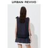 UR Women's Ruffle Trim Sleeveless Denim Shirt