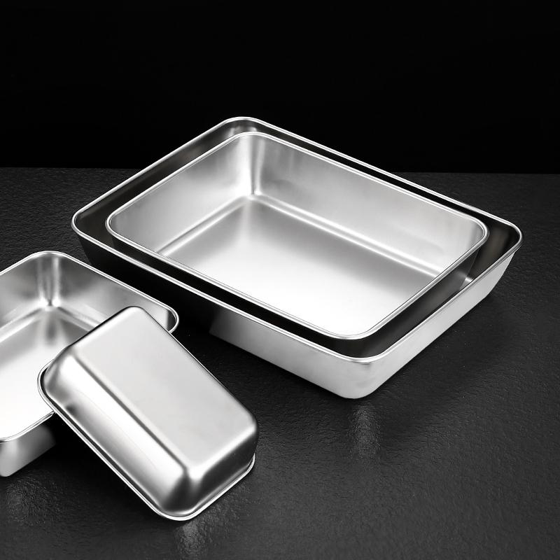 Food Grade Stainless Steel Rectangular Tray for Tiramisu or Cooked Foods