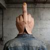 Popular Middle Finger Latex Mask, Funny Headgear, Customizable with Label, Quality Inspection Included