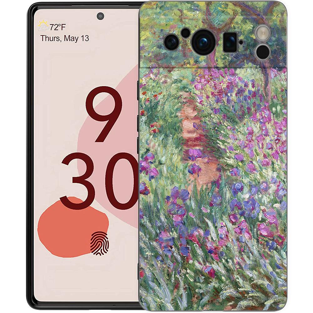 Claude Monet Impressionism Painter For Google Pixel 8 7 6 Pro 6A 5G Black Phone Case Soft Shockproof Back Cover TPU Shell Coque