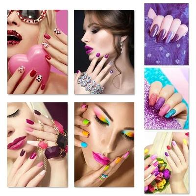 Colorful Nail Art Fashion Canvas Painting  Nordic Posters  Prints  Modern Wall Art for Beauty Shops  Home Decor