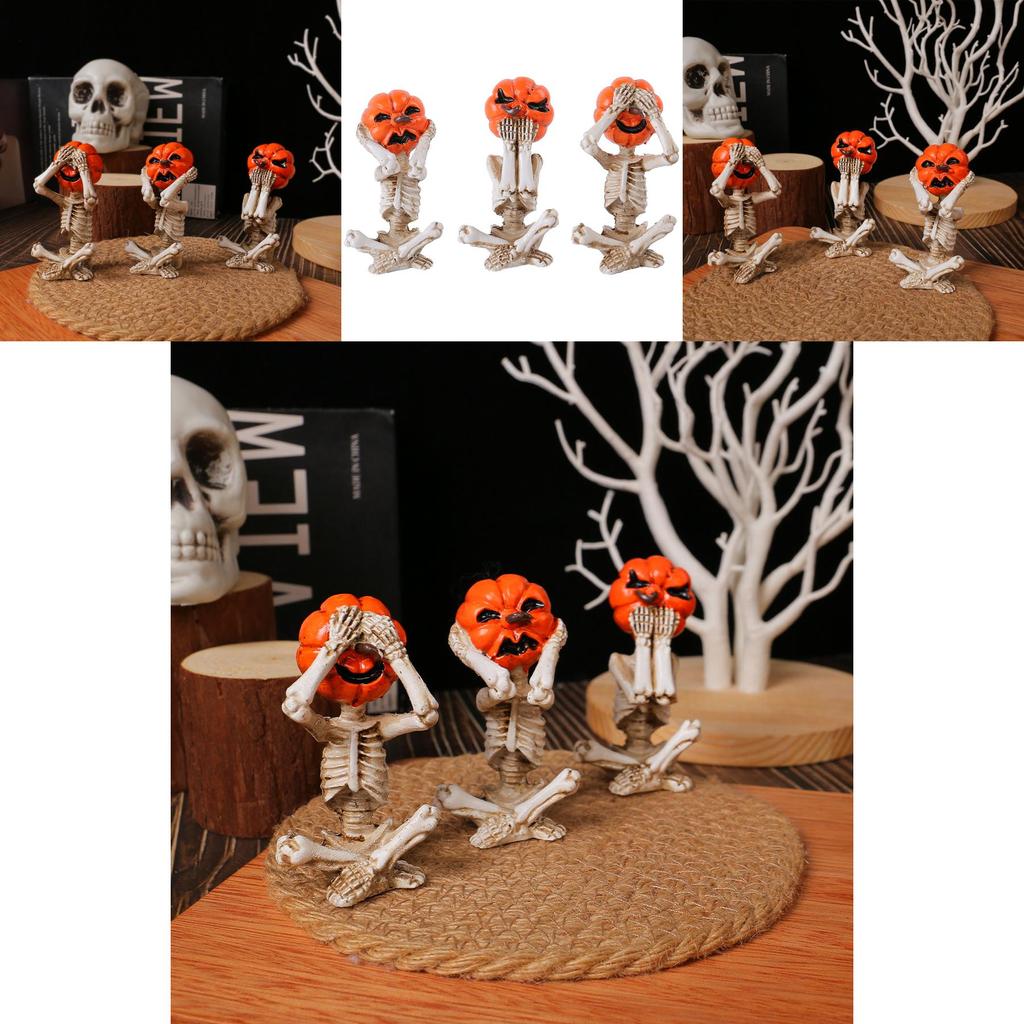 Resin Skull Decor For Halloween Party And Seasonal Home Yard Display