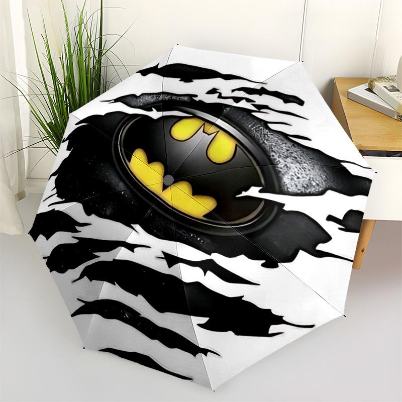 

1pc Batman, Logo Automatic Folding Umbrella - Sturdy 8-Rib Polyester Canopy,Sun-Defying Travel Companion yy251023111