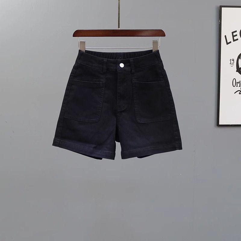 2026 Summer Women's High-Waisted Pink Denim Shorts, Age-Reducing Loose Straight Wide-Leg A-Line Hot Pants