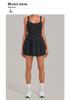 Women's Pleated Two-Piece Yoga Dress for Running, Sports, and Tennis - Anti-Exposure Skirt 3961