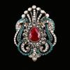 Fulok Court Brooch Femininity Metal Crystal Badge Pin Suit Coat Accessories