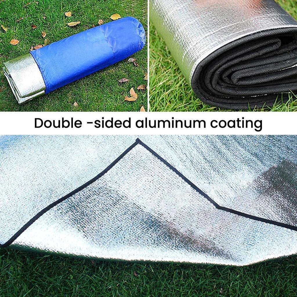 Mata Kempingowa Piankowa Koc Folia Aluminiowa Izolacja Piankowa Mata Folia Podkładka do Spania Termiczna Outdoor Namiot Footprint Odbijająca Ciepło