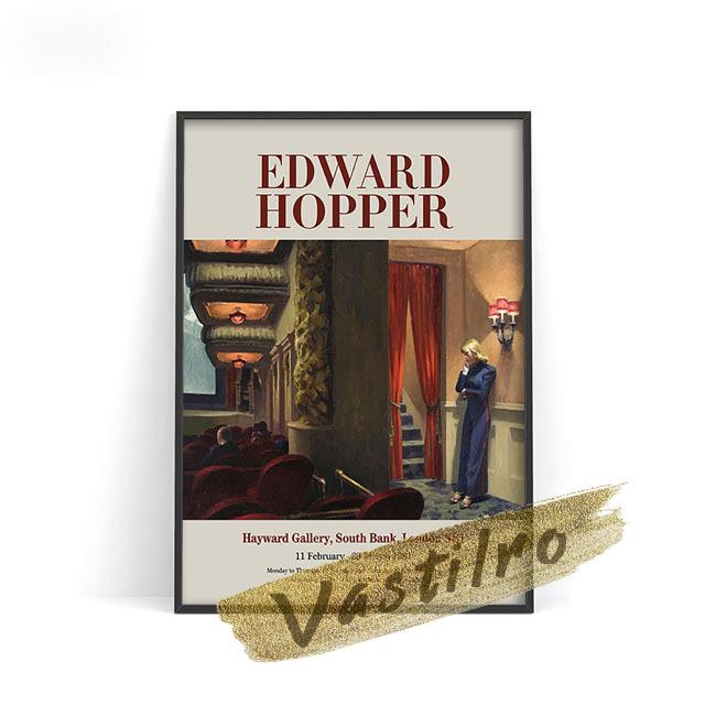 Edward Hopper Exhibition Museum Poster Nighthawk Retro Wall Art Oil Painting "Morning Post" New York News