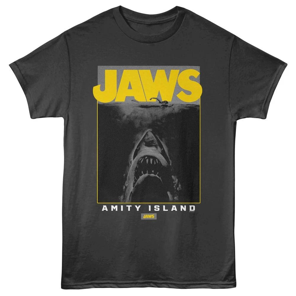 Jaws 70 s Movie Coming From The Deep Amity Island Men s T Shirt S