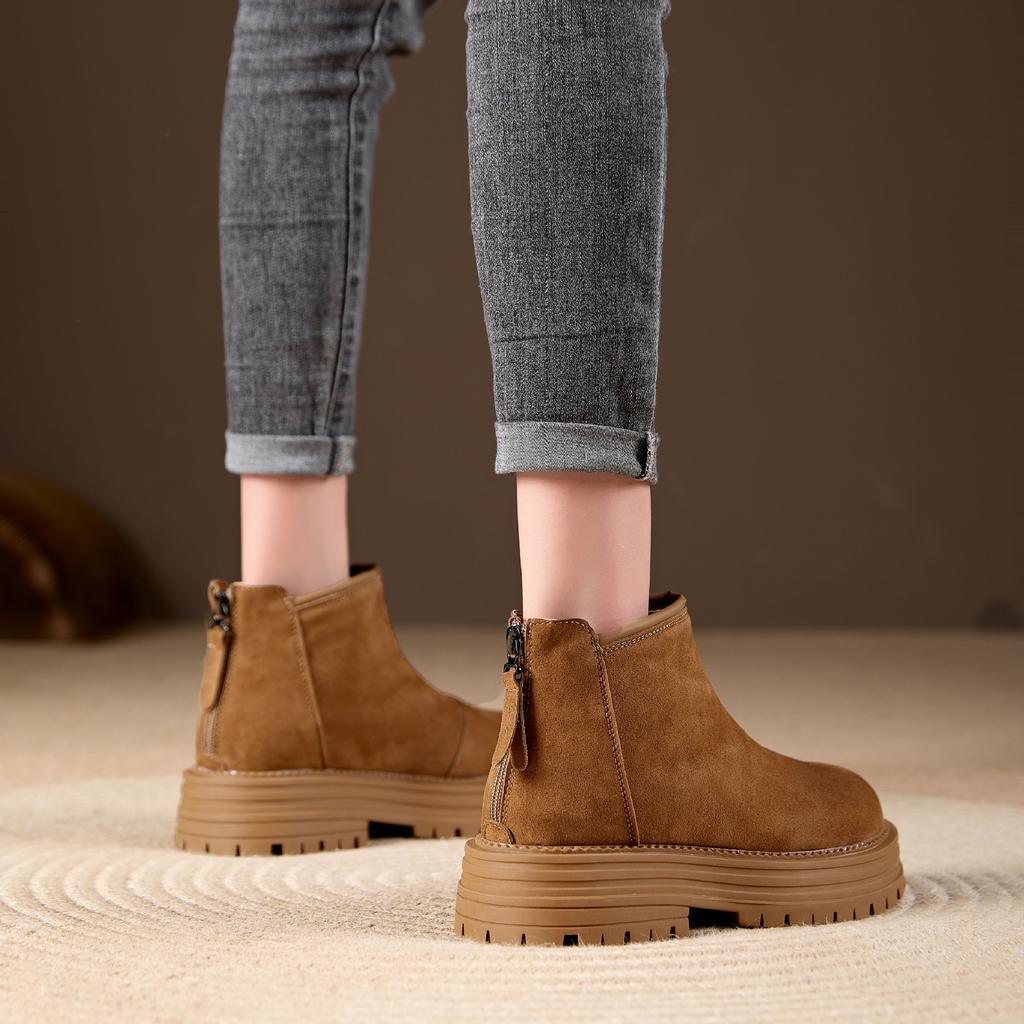 Bottes de Neige à Semelles Épaisses Hiver Chaudes pour Femmes Confort Pelucheux Cheville Tendance Simples Quotidiennes Chaussures pour Femmes Antidérapantes Bottes d'Hiver