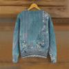 Women's Vintage Knit Button Retro Geometric Print Cardigan Jacket