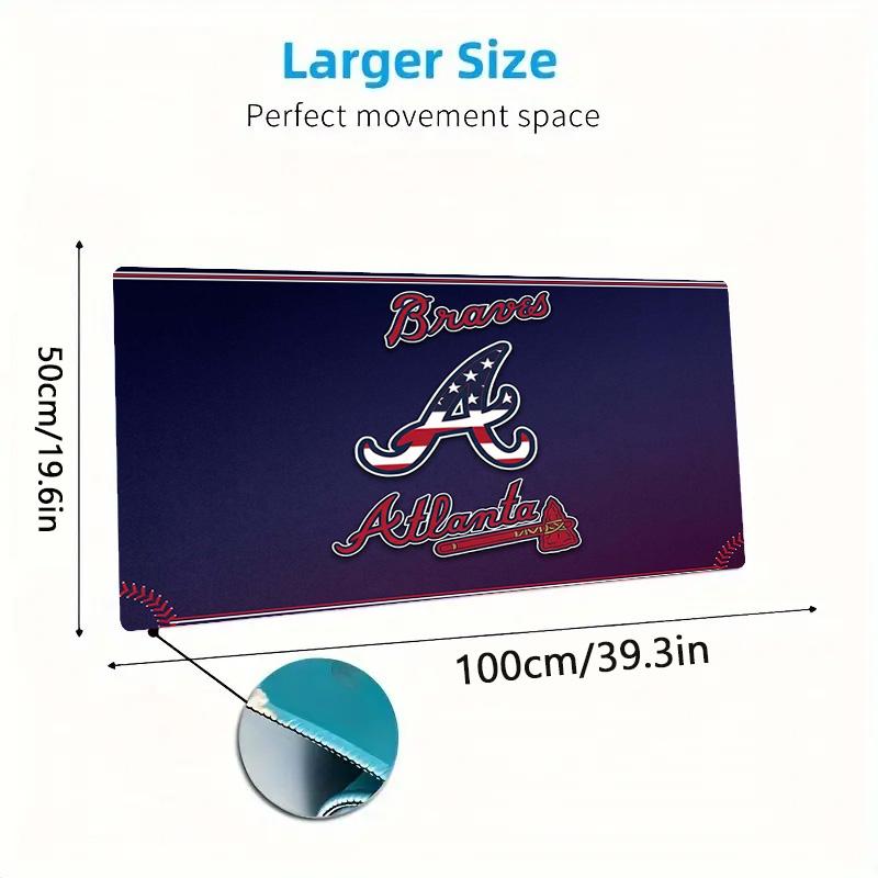 Atlanta Braves Color Mouse Pad Large Gaming Table Cushion Non-slip Laptop Tablet Big Mousepad XXL Mat Mini PC Playmat With Lock edge
