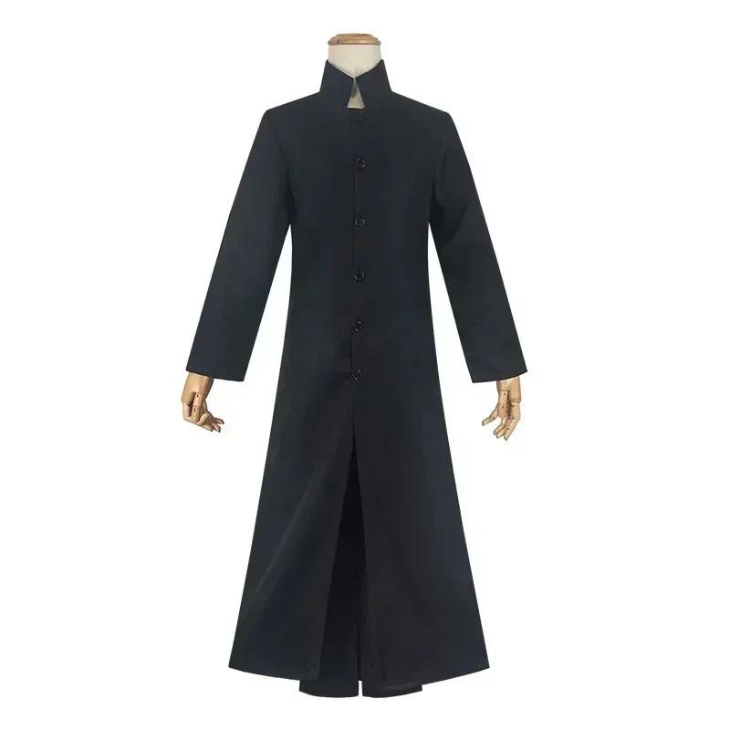 Matrix Cosplay Kostume Neo Trench Coat Black Cosplay Costume Halloween Party Costumes for Men Cos Play Prop Accessories S