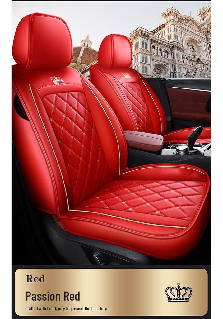 Dr. Jie European Style Full Leather Car Seat Cover - All-Season, Wear-Resistant, Universal Fit
