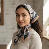 Sunscreen Mom Square Headscarf Lightweight Retro Patterned Square Shawl  Bag Accessories