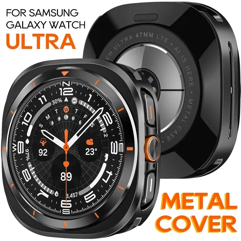 Lyxigt Aluminiumfodral för Samsung Galaxy Watch Ultra 47mm Metallskydd Skärmskydd för samsung galaxy 7 ultra 47 Tillbehör