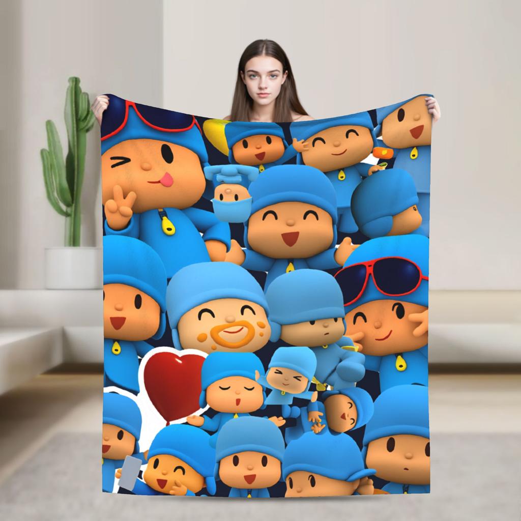 Coperta Super Morbida da Viaggio P-POCOYO Elly Coperta Plaid Copriletto in Flanella per Soggiorno Copridivano Originale