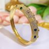 CMM High-quality Dubai Luxury Jewelry Set Retro Italian Hand-Brushed Craftsmanship Golden Inlaid Zircon Woman Bangle Ring Sets