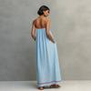 Women's Striped Spaghetti Strap Maxi Dress Loose Casual Sleeveless Long Dress with Pockets